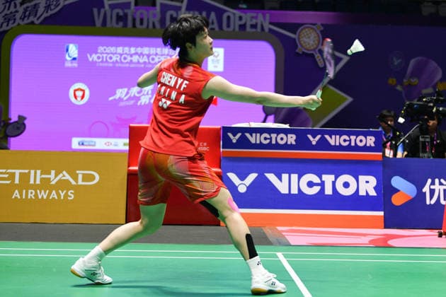 CHANGZHOU, CHINA - JULY 25: Chen Yufei of China competes in the Women s Singles Semifinal match against Tomoka Miyazaki of Japan on day 5 of the China Open 2026 at Changzhou Olympic Sports Center Gymnasium on July 25, 2026 in Changzhou, Jiangsu Province of China.  Copyright: xVCGx 111656325078