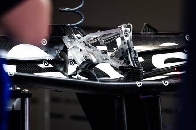 F1 - HUNGARIAN GRAND PRIX 2026 Red Bull Racing Ford RB22, mechanical detail of the rear wing straight mode device during the Formula 1 Hungarian Grand Prix 2026, 11th round of the 2026 Formula One World Championship, WM, Weltmeisterschaft from July 24 to 26, 2026 on the Hungaroring, in Mogyorod near Budapest, Hungary - MogyorodHungary  Copyright: xFLORENTxGOODENx
