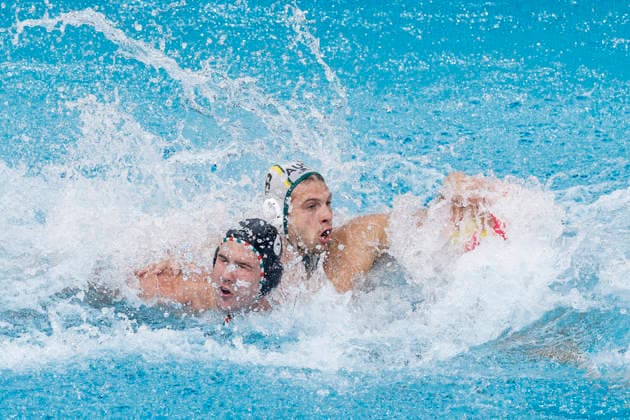 Water polo, Wasserball WORLD CUP AUSTRALIA HUNGARY, Jacob Mercep of Australia controls the ball during the Water Polo World Cup Men s Semi Final match between Australia and Hungary at Sydney Olympic Park Aquatic Centre in Sydney, Saturday, July 25, 2026. ( NO ARCHIVING, EDITORIAL USE ONLY SYDNEY NEW SOUTH WALES AUSTRALIA  Copyright: xMARKxEVANSx 20260725128511746522