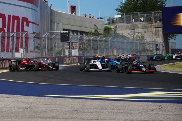 Formula 2 Hungarian Grand Prix Start crash between Maciej Gladysz (POL) and Jin Nakamura (JPN) crash during Formula 2 Hungarian Grand Prix 2026. on July 25., 2026 in Hungaroring, Mogyorod, Hungary, Zsombor Toth Zsombor Toth Photography Mogyorod Hungaroring Pest Hungary Copyright: xZsomborxTothx