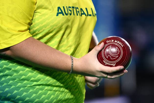 COM26 BOWLS, Dawn Hayman of Australia during the Women s Pairs Sectional Play Round 3 match between Australia and Isle of Man during the Glasgow 2026 Commonwealth Games at SEC Centre Hall 3 in Glasgow, Scotland, Saturday, July 25, 2026. ( NO ARCHIVING, EDITORIAL USE ONLY Glasgow United Kingdom  Copyright: xJOELxCARRETTx 20260725168651714067