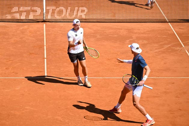 TENNIS - ATP, Tennis Herren Generali Open 2026 KITZBUEHEL,AUSTRIA,25.JUL.26 - TENNIS - ATP World Tour, Generali Open. Image shows the rejoicing of Lukas Miedler (AUT) and Marc Polmans (AUS).  GEPAxpictures xDanielxSchoenherr