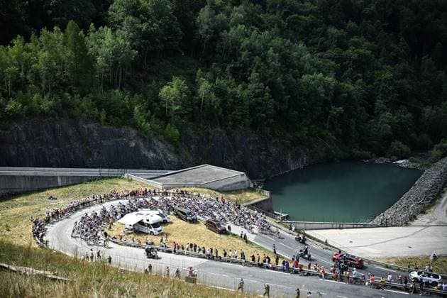 The peloton pictured at the start of stage 20 of the 2026 Tour de France cycling race, a stage of 171km Le Bourg d Oisans to Alpe d Huez, on Saturday 25 July 2026. The 113th edition of the Tour de France starts on Saturday 4 July in Barcelona, Spain, and will finish in Paris, France on the 26th of July. JASPERxJACOBS  x181996358x
