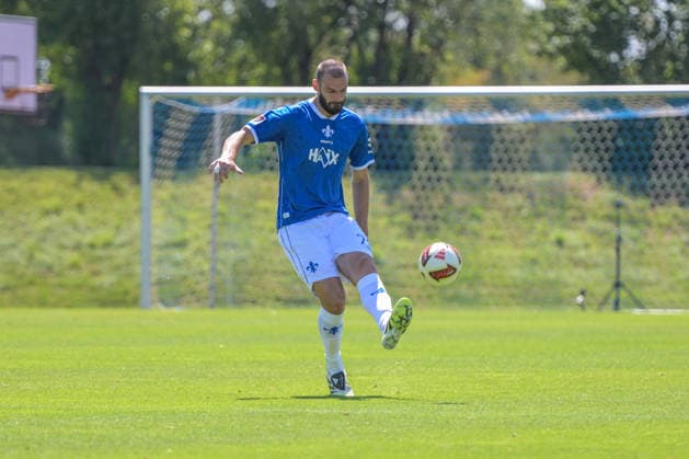 25.07.2026, Bad Wörishofen, Deutschland. Testspiel des SV Darmstadt 98 (2. Bundesliga) gegen die SG Sonnenhof Großaspach (Regionalliga Südwest). Aleksandar Vukotic (SV Darmstadt 98) *** July 25, 2026, Bad Wörishofen, Germany: Friendly match between SV Darmstadt 98 (2. Bundesliga) and SG Sonnenhof Großaspach (Regionalliga Südwest) Aleksandar Vukotic, SV Darmstadt 98