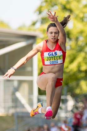 Deutsche Leichtathletik-Meisterschaften; Bochum-Wattenscheid, 25.07.2026 Caroline Joyeux (LG Nord Berlin), Dreisprung; Deutsche Leichtathletik-Meisterschaften am 25.07.2026 im Lorheide-Stadion, Bochum-Wattenscheid (Nordrhein-Westfalen). *** German Track and Field Championships, Bochum-Wattenscheid, July 25, 2026; Caroline Joyeux, LG Nord Berlin, triple jump; German Track and Field Championships on July 25, 2026, at Lorheide Stadium, Bochum-Wattenscheid, North Rhine-Westphalia Copyright: xBEAUTIFULxSPORTS AxelxKohringx