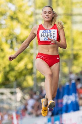 Deutsche Leichtathletik-Meisterschaften; Bochum-Wattenscheid, 25.07.2026 Michelle Manke (LG Nord Berlin), Dreisprung; Deutsche Leichtathletik-Meisterschaften am 25.07.2026 im Lorheide-Stadion, Bochum-Wattenscheid (Nordrhein-Westfalen). *** German Track and Field Championships, Bochum-Wattenscheid, July 25, 2026; Michelle Manke (LG Nord Berlin), triple jump; German Track and Field Championships on July 25, 2026, at Lorheide Stadium, Bochum-Wattenscheid, North Rhine-Westphalia Copyright: xBEAUTIFULxSPORTS AxelxKohringx