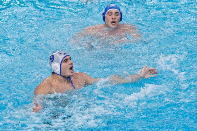 Water polo, Wasserball WORLD CUP ‹GREECE ITALY, Matteo Iocchi Gratta of Italy celebrates scoring a goal during the Water Polo World Cup Men s Semi Final match between Greece and Italy at Sydney Olympic Park Aquatic Centre in Sydney, Saturday, July 25, 2026. ( NO ARCHIVING, EDITORIAL USE ONLY SYDNEY NEW SOUTH WALES AUSTRALIA  Copyright: xMARKxEVANSx 20260725143410768470