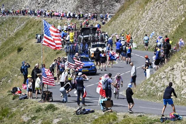 Ecuadorian Richard Carapaz of EF Education-EasyPost pictured in action during stage 20 of the 2026 Tour de France cycling race, a stage of 171km Le Bourg d Oisans to Alpe d Huez, on Saturday 25 July 2026. The 113th edition of the Tour de France starts on Saturday 4 July in Barcelona, Spain, and will finish in Paris, France on the 26th of July. JASPERxJACOBS  x181998893x