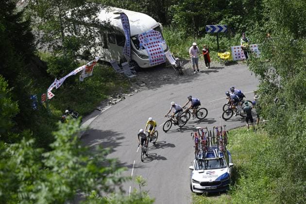 Slovenian Tadej Pogacar of UAE Team Emirates XRG pictured in action during stage 20 of the 2026 Tour de France cycling race, a stage of 171km Le Bourg d Oisans to Alpe d Huez, on Saturday 25 July 2026. The 113th edition of the Tour de France starts on Saturday 4 July in Barcelona, Spain, and will finish in Paris, France on the 26th of July. JASPERxJACOBS  x181999430x