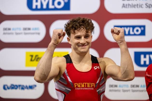 DM Finals 2026; Gerätfinals Männer Boden***Alexander Kunz gewinnt Gold am Boden *** 2026 DM Finals Men s Apparatus Finals – Floor Exercise***Alexander Kunz Wins Gold on Floor Exercise Copyright: xUdoxHerrmannx