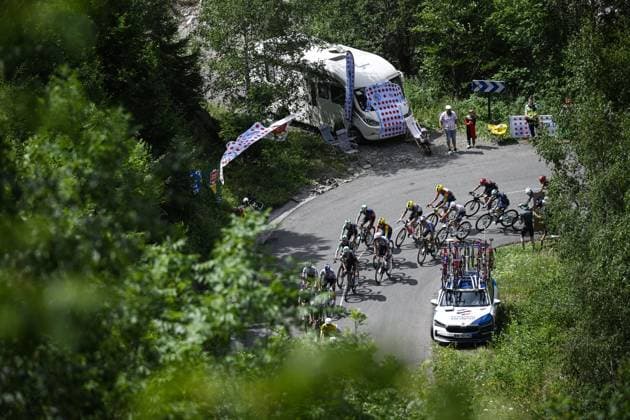 The pack of riders pictured in action during stage 20 of the 2026 Tour de France cycling race, a stage of 171km Le Bourg d Oisans to Alpe d Huez, on Saturday 25 July 2026. The 113th edition of the Tour de France starts on Saturday 4 July in Barcelona, Spain, and will finish in Paris, France on the 26th of July. JASPERxJACOBS  x181999576x