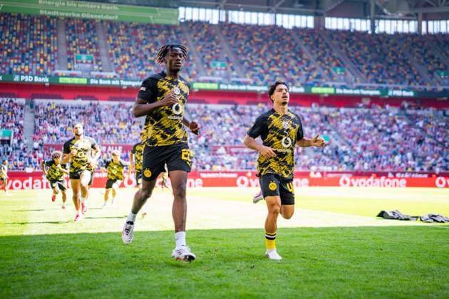 Testspiel, Bundesliga, Fortuna Düsseldorf vs. Borussia Dortmund, 25.07.2026 in der Merkur Arena Joane Gadou *** Exhibition Match, Bundesliga, Fortuna Düsseldorf vs. Borussia Dortmund, July 25, 2026, at Merkur Arena, Joane Gadou Copyright: xBahhoxKarax