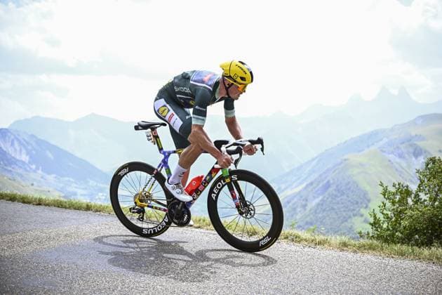 Danish Mads Pedersen of Lidl-Trek pictured in action during stage 20 of the 2026 Tour de France cycling race, a stage of 171km Le Bourg d Oisans to Alpe d Huez, on Saturday 25 July 2026. The 113th edition of the Tour de France starts on Saturday 4 July in Barcelona, Spain, and will finish in Paris, France on the 26th of July. JASPERxJACOBS  x182000053x