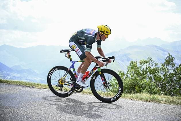 Danish Mads Pedersen of Lidl-Trek pictured in action during stage 20 of the 2026 Tour de France cycling race, a stage of 171km Le Bourg d Oisans to Alpe d Huez, on Saturday 25 July 2026. The 113th edition of the Tour de France starts on Saturday 4 July in Barcelona, Spain, and will finish in Paris, France on the 26th of July. JASPERxJACOBS  x182000054x