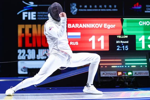 CHINA, HONG KONG - JULY 25, 2026: Russia s Yegor Barannikov competes in the men™s individual foil event at the 2026 Kerry Fencing World Championships 2026 Fencing World Championships In Hong Kong  - ZUMAt113 20260725_zaa_t113_067 Copyright: xMikhailxSinitsynx