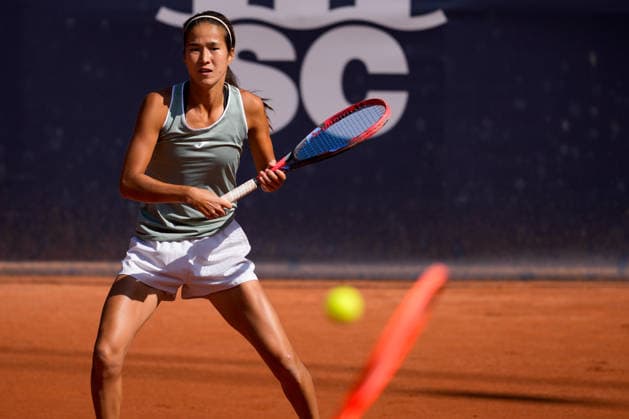 MSC Hamburg Ladies Open - Day 6 Zhibek Kulambayeva of Kazakhstan and her playing partner Darja Semenistaja of Latvia compete in their semi-final doubles match against Dalila Jakupovic and Nika Radisic of Slovenia at the 2026 MSC Hamburg Ladies Open women s tennis tournament at Am Rothenbaum in Hamburg, Germany. Hamburg Hamburg Germany  Copyright: xOwenxHammondx originalFilename:hammond-2026msch260725_npqpb.jpg