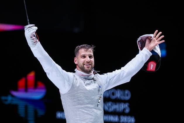 CHINA, HONG KONG - JULY 25, 2026: The Czech Republic s Alexander Choupenitch competes in the men’s individual foil event at the 2026 Kerry Fencing World Championships. Mikhail Sinitsyn TASS  95429291