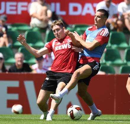 25.07.2026, xophax, Fussball 1.Bundesliga, 1.FC Koeln Trainingslager . Training in Sankt Johann. Training. Isak Johannesson ( 1.FC Köln ) , links und Said El Mala , rechts ( beide 1.FC Köln ) Kitzbühel *** July 25, 2026, xophax, Soccer, Bundesliga 1, 1. FC Köln Training Camp, Training Session in Sankt Johann, Isak Johannesson (1. FC Köln) on the left and Said El Mala (1. FC Köln) on the right, both of 1. FC Köln, Kitzbühel