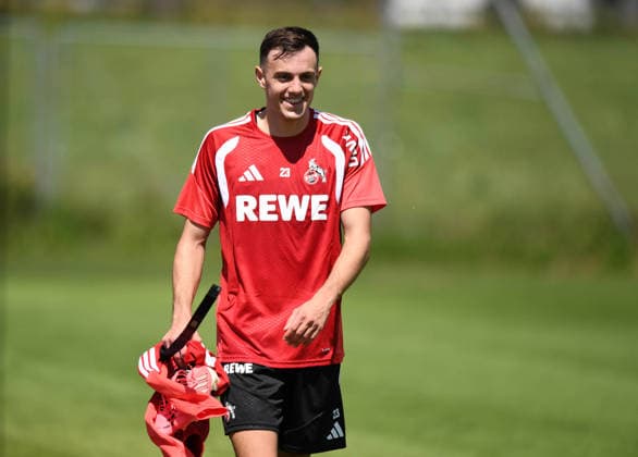 25.07.2026, xophax, Fussball 1.Bundesliga, 1.FC Koeln Trainingslager . Training in Sankt Johann. Training. Paul Okon-Engstler ( 1.FC Köln ) Kitzbühel *** July 25, 2026, xophax, Soccer, Bundesliga 1, 1. FC Köln Training Camp, Training in Sankt Johann, Training, Paul Okon Engstler, 1. FC Köln, Kitzbühel