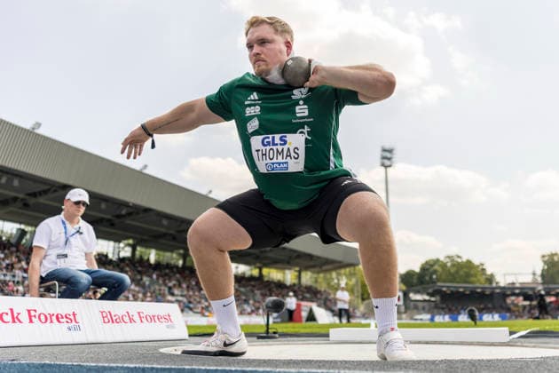 Deutsche Leichtathletik-Meisterschaften; Bochum-Wattenscheid, 25.07.2026 Philipp Thomas (SV Halle), Kugelstossen; Deutsche Leichtathletik-Meisterschaften am 25.07.2026 im Lorheide-Stadion, Bochum-Wattenscheid (Nordrhein-Westfalen). *** German Track and Field Championships, Bochum-Wattenscheid, July 25, 2026; Philipp Thomas (SV Halle), shot put; German Track and Field Championships on July 25, 2026, at Lorheide Stadium, Bochum-Wattenscheid, North Rhine-Westphalia Copyright: xBEAUTIFULxSPORTS AxelxKohringx