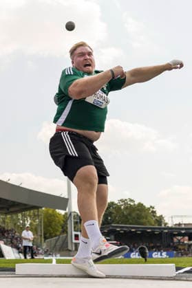 Deutsche Leichtathletik-Meisterschaften; Bochum-Wattenscheid, 25.07.2026 Philipp Thomas (SV Halle), Kugelstossen; Deutsche Leichtathletik-Meisterschaften am 25.07.2026 im Lorheide-Stadion, Bochum-Wattenscheid (Nordrhein-Westfalen). *** German Track and Field Championships, Bochum-Wattenscheid, July 25, 2026; Philipp Thomas (SV Halle), shot put; German Track and Field Championships on July 25, 2026, at Lorheide Stadium, Bochum-Wattenscheid, North Rhine-Westphalia Copyright: xBEAUTIFULxSPORTS AxelxKohringx