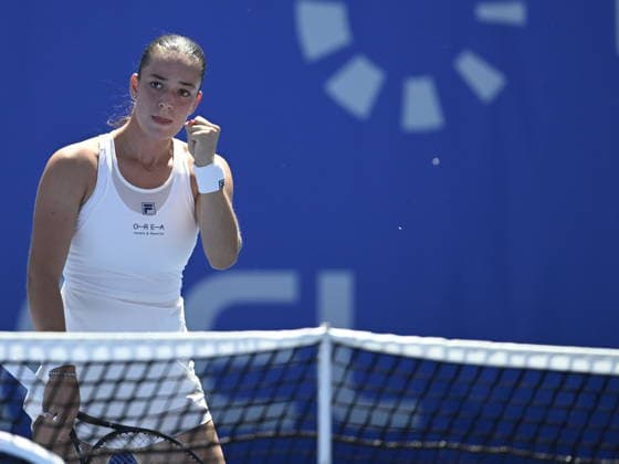 Tereza Valentova of Czech Republic in action during match against Daria Snigur of Ukraine within the women s WTA, Tennis Damen 250 Livesport Prague Open 2026 tennis tournament in Prague, Czech Republic, on July 25, 2026. (CTKxPhoto MichalxKrumphanzl) CTKPhotoP2026072503084  CTKPhotoP2026072503084