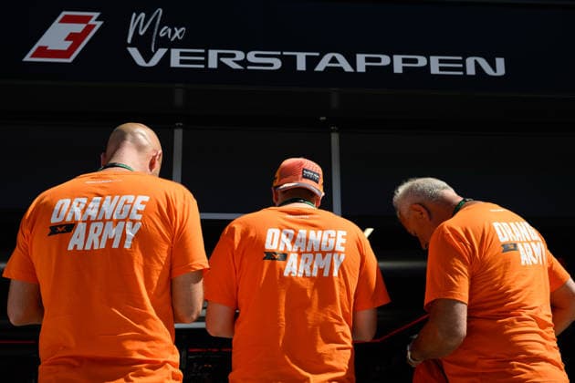 F1 Grand Prix of Hungary - Qualifying Supporters of Max Verstappen of Oracle Red Bull Racing gather at the Hungaroring in Hungary, during Free Practice Session 3. Budapest Pest Hungary  Copyright: xAhmadxAlShehabx originalFilename:alshehab-formula1260725_npBKf.jpg