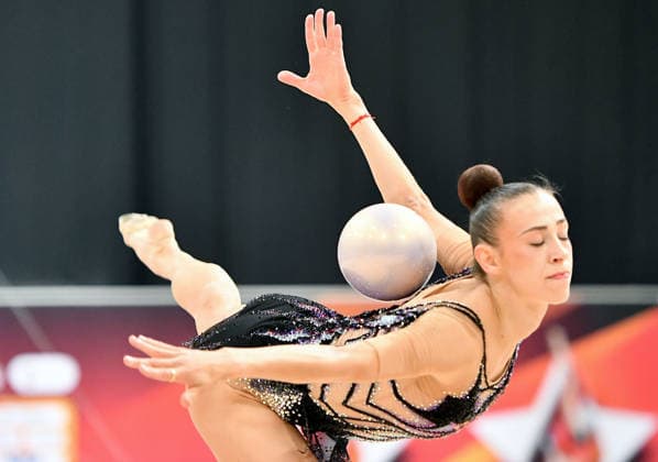 25.07.2026, xhbx, Turnen Rhythmische Sportgymnastik, Deutsche Meisterschaften 2026 v.l. Julia Stavickaja (Bremen 1860) Ball (DFL DFB REGULATIONS PROHIBIT ANY USE OF PHOTOGRAPHS as IMAGE SEQUENCES and or QUASI-VIDEO) Hannover *** July 25, 2026, xhbx, Gymnastics, Rhythmic Gymnastics, 2026 German Championships by Julia Stavickaja, Bremen 1860 Ball, DFL, DFB. REGULATIONS PROHIBIT ANY USE OF PHOTOGRAPHS AS IMAGE SEQUENCES AND OR QUASI-VIDEO. Hanover
