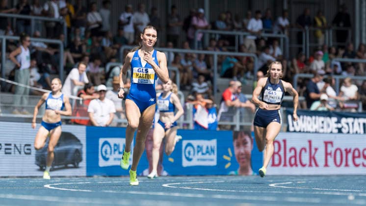 Deutsche Leichtathletik-Meisterschaften; Bochum-Wattenscheid, 25.07.2026 Johanna Martin (1. LAV Rostock), 400m; Deutsche Leichtathletik-Meisterschaften am 25.07.2026 im Lorheide-Stadion, Bochum-Wattenscheid (Nordrhein-Westfalen). *** German Track and Field Championships, Bochum Wattenscheid, July 25, 2026; Johanna Martin, 1, LAV Rostock, 400m; German Track and Field Championships on July 25, 2026, at Lorheide Stadium, Bochum-Wattenscheid, North Rhine-Westphalia Copyright: xBEAUTIFULxSPORTS AxelxKohringx