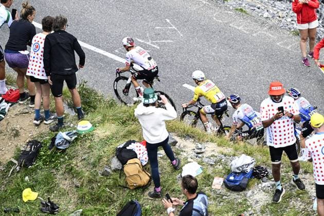 Austrian Felix Grossschartner of UAE Team Emirates XRG, Slovenian Tadej Pogacar of UAE Team Emirates XRG and Belgian Remco Evenepoel of Red Bull-BORA-hansgrohe pictured in action during stage 20 of the 2026 Tour de France cycling race, a stage of 171km Le Bourg d Oisans to Alpe d Huez, on Saturday 25 July 2026. The 113th edition of the Tour de France starts on Saturday 4 July in Barcelona, Spain, and will finish in Paris, France on the 26th of July. JASPERxJACOBS  x182005369x