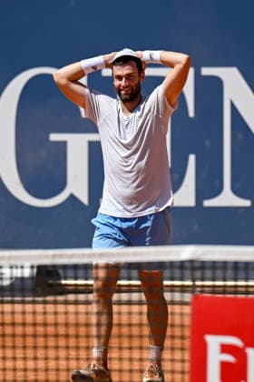 TENNIS - ATP, Tennis Herren Generali Open 2026 KITZBUEHEL,AUSTRIA,25.JUL.26 - TENNIS - ATP World Tour, Generali Open. Image shows the rejoicing of Quentin Halys (FRA).  GEPAxpictures xDanielxSchoenherr