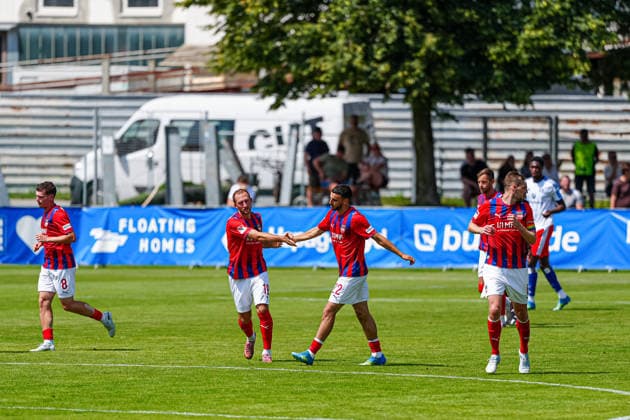 Torjubel 1. FC Heidenheim nach Tor zum 2:1 Oualid Mhamdi (1. FC Heidenheim, 22) AUT, Hamburger SV vs. 1. FC Heidenheim, Fussball, Testspiel, Saison 2026 2027, 25.07.2026 AUT, Hamburger SV vs. 1. FC Heidenheim, Fussball, Testspiel, Saison 2026 2027, 25.07.2026 Kematen *** Goal celebration by 1 FC Heidenheim after Oualid Mhamdi s goal to make it 2–1, 1 FC Heidenheim, July 22, 2026, Hamburger SV vs. 1 FC Heidenheim, soccer, friendly match, 2026–2027 season, July 25, 2026, Austria, Hamburger SV vs. 1 FC Heidenheim, soccer, friendly match, 2026–2027 season, July 25, 2026, Kematen Copyright: xEibner-Pressefoto MarcelxvonxFehrnx EP_MFN