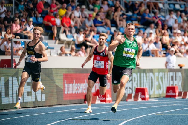 Wattenscheid, 25.07.2026, Leichathletik, Deutsche Meisterschaften, Halbfinale, 400m Jean Paul Bredau (GER, VfL Wolfsburg) beim Halbfinallauf über 400m Bochum-Wattenscheid Lohrheidestadion NRW Germany *** Wattenscheid, July 25, 2026, Track and Field, German Championships, Semifinals, 400m: Jean Paul Bredau (GER), VfL Wolfsburg, in the 400m semifinal at Lohrheidestadion in Bochum-Wattenscheid, North Rhine-Westphalia, Germany