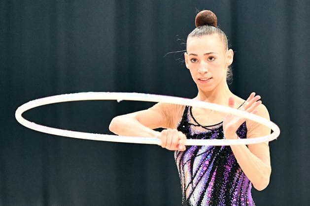 25.07.2026, xhbx, Turnen Rhythmische Sportgymnastik, Deutsche Meisterschaften 2026 v.l. Julia Stavickaja (Bremen 1860) Reifen (DFL DFB REGULATIONS PROHIBIT ANY USE OF PHOTOGRAPHS as IMAGE SEQUENCES and or QUASI-VIDEO) Hannover *** July 25, 2026, xhbx, Gymnastics, Rhythmic Gymnastics, 2026 German Championships by Julia Stavickaja, Bremen 1860, Hoop, DFL, DFB. REGULATIONS PROHIBIT ANY USE OF PHOTOGRAPHS AS IMAGE SEQUENCES AND OR QUASI-VIDEO. Hanover