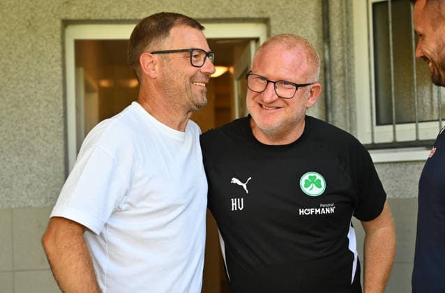 25.07.2026 - Fussball - Saison 2026 2027 - Testspiel Freundschaftsspiel Vorbereitungsspiel - TSG 1899 Hoffenheim - SpVgg Greuther Fürth ( Kleeblatt ) - - Sportfoto Zink - xwoxzix - regulations prohibit any use of photographs as image sequences and or quasi-video - only for editorial use - Frank Kramer mit Heiko Vogel ( Trainer SpVgg Greuther Fürth ) *** July 25, 2026 Soccer Season 2026–2027 Exhibition Match Friendly Match Preseason Match TSG 1899 Hoffenheim vs. SpVgg Greuther Fürth Kleeblatt Sports Photo by Zink xwoxzix; regulations prohibit any use of photographs as image sequences and or quasi-video For editorial use only: Frank Kramer with Heiko Vogel, coach of SpVgg Greuther Fürth