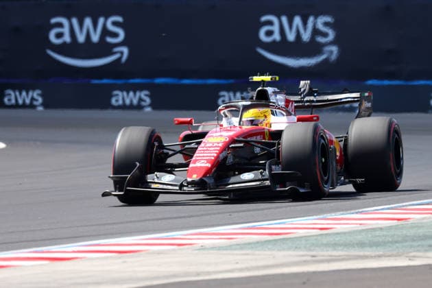 F1 Hungarian Gran Prix Lewis Hamilton of Scuderia Ferrari HP on track during final practice for the F1 Grand Prix of Hungary at Hungaroring on July 25, 2026 in Mogyorod, Hungary. Mogyorod Hungaroring Hungary Copyright: xMarcoxCanonierox
