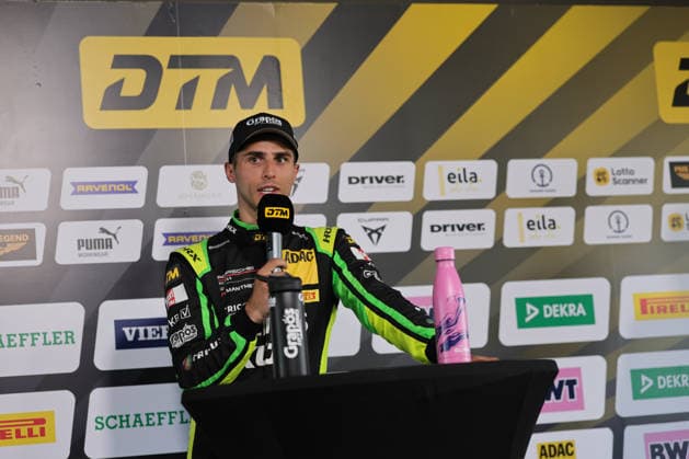 press conference, PK, Pressekonferenz after the race, Thomas Preining (A Manthey, 91), Porsche 911 GT3 R Evo, Lamborghini Temerario GT3, DTM (German Touring Car Championship) - Round 5 - Race 1, Motorsportarena Oschersleben on 25.07.2026. Sachsen-Anhalt Deutschland Copyright: xO.Franke,xSportblen.dex