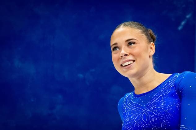 ROTTERDAM - Floor Slooff during the qualifying competition for the European Gymnastics Championships. The European Championships are taking place in the Croatian capital, Zagreb. IRIS VAN DEN BROEK ANP xVIxANPxSportx xxANPxIVx 564261952 originalFilename: 564261952.jpg