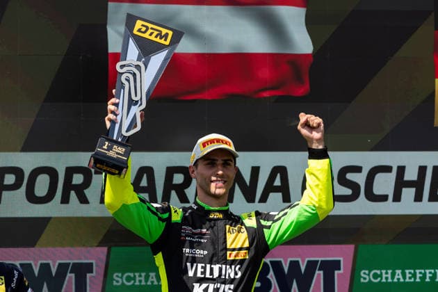 GER, DTM, 9. & 10. Lauf, Motorsport Arena Oschersleben 25.07.2026, Motorsport Arena, Oschersleben, GER, DTM, 9. & 10. Lauf, Motorsport Arena Oschersleben Podium: Sieger Thomas Preining, Manthey Â Foto: Alexander Trienitz Oschersleben Motorsport Arena Sachsen-Anhalt Deutschland *** GER, DTM, Round 9 of 10, Motorsport Arena Oschersleben, July 25, 2026, Motorsport Arena, Oschersleben, GER, DTM, Round 9 of 10, Motorsport Arena Oschersleben Podium Winner Thomas Preining, Manthey – Photo by Alexander Trienitz, Oschersleben Motorsport Arena, Saxony-Anhalt, Germany