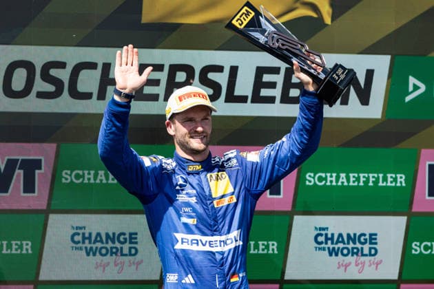 GER, DTM, 9. & 10. Lauf, Motorsport Arena Oschersleben 25.07.2026, Motorsport Arena, Oschersleben, GER, DTM, 9. & 10. Lauf, Motorsport Arena Oschersleben Podium: 3. Platz Maro Engel, Mercedes-AMG Team Winwward Â Foto: Alexander Trienitz Oschersleben Motorsport Arena Sachsen-Anhalt Deutschland *** GER, DTM, Round 9 of 10, Motorsport Arena Oschersleben, July 25, 2026, Motorsport Arena, Oschersleben, GER, DTM, Round 9 of 10, Motorsport Arena Oschersleben, 3rd-place finisher Maro Engel, Mercedes-AMG Team Winward. Photo by Alexander Trienitz, Oschersleben Motorsport Arena, Saxony-Anhalt, Germany