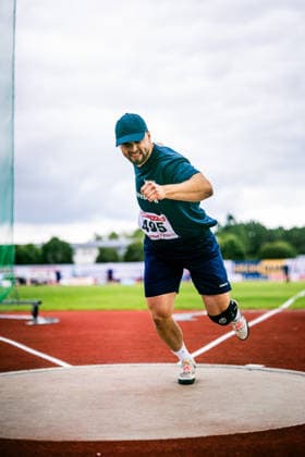 260725 Teo Paganus i herrarnas diskus final under dag 2 av friidrotts-SM den 25 juli 2026 i Uppsala. *** July 25, 2026: Teo Paganus in the men s discus final on Day 2 of the Swedish Track and Field Championships in Uppsala  Copyright: ARONxBROMAN BB260725AM009