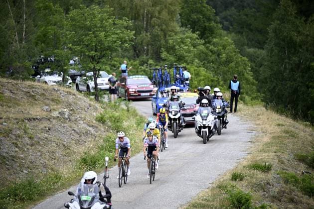 Slovenian Tadej Pogacar of UAE Team Emirates XRG, Belgian Remco Evenepoel of Red Bull-BORA-hansgrohe and Mexican Isaac Del Toro of UAE Team Emirates XRG pictured in action during stage 20 of the 2026 Tour de France cycling race, a stage of 171km Le Bourg d Oisans to Alpe d Huez, on Saturday 25 July 2026. The 113th edition of the Tour de France starts on Saturday 4 July in Barcelona, Spain, and will finish in Paris, France on the 26th of July. JASPERxJACOBS  x182008433x