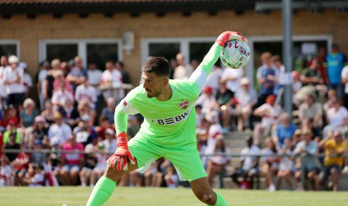 25.07.26 FSV Hollenbach - VfB Stuttgart Deutschland, Hollenbach, 25.07.2026, Fussball, Bundesliga, Saison 2026 2027, Testspiel, FSV Hollenbach - VfB Stuttgart: Fabian Bredlow (VfB Stuttgart). *** July 25, 2026 FSV Hollenbach vs. VfB Stuttgart Germany, Hollenbach, July 25, 2026, Soccer, Bundesliga, 2026–2027 Season, Friendly Match, FSV Hollenbach vs. VfB Stuttgart Fabian Bredlow VfB Stuttgart