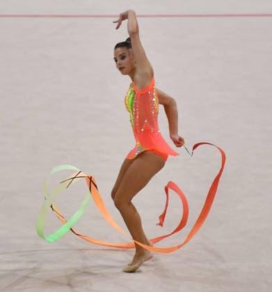 25.07.2026, xhbx, Turnen Rhythmische Sportgymnastik, Deutsche Meisterschaften 2026 v.l. Marie Decker (TV Dahn) Übung mit dem Band (DFL DFB REGULATIONS PROHIBIT ANY USE OF PHOTOGRAPHS as IMAGE SEQUENCES and or QUASI-VIDEO) Hannover *** July 25, 2026, xhbx, Gymnastics, Rhythmic Gymnastics, 2026 German Championships by Marie Decker TV Dahn, ribbon routine. DFL and DFB regulations prohibit any use of photographs as image sequences and or quasi-video. Hanover