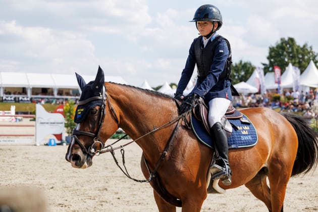 HAGEN a.T.W. - FEI Jumping European Championship, EM, Europameisterschaft Children, Juniors and Young Rider 2026, HAGEN a.T.W. - FEI Jumping European Championship Children, Juniors and Young Rider 2026 GUNNARSSON Liv (SWE), Gaia EK Final Individual Einzelfinale CH-EU-Ch-S - Children Final Individuals over two rounds - FIRST ROUND Hagen a.T.W., Reitanlage Haunhorst 25. July 2026 - *** HAGEN a T W FEI Jumping European Championship for Children, Juniors, and Young Riders 2026, HAGEN a T W FEI Jumping European Championship for Children, Juniors, and Young Riders 2026 GUNNARSSON Liv SWE, Gaia EK Final Individual, CH EU Ch S Children Final Individuals over two rounds, FIRST ROUND Hagen a T W, Haunhorst Equestrian Center, July 25, 2026