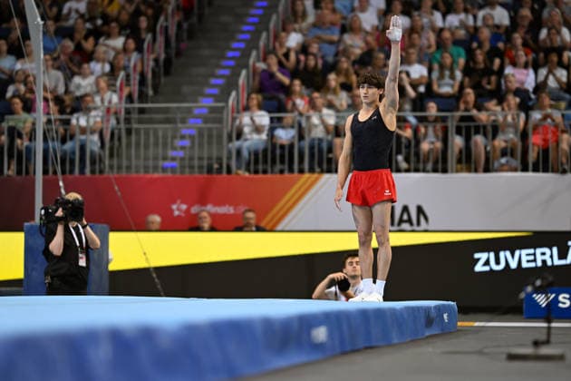 Timo Eder (MTV 1846 Ludwigsburg) DIE FINALS 2026 - Deutsche Meisterschaften Geraeteturnen Geraetefinals Maenner, 25.07.2026 DIE FINALS 2026 - Deutsche Meisterschaften Geraeteturnen Geraetefinals Maenner, 25.07.2026 Hannover *** Timo Eder MTV 1846 Ludwigsburg THE FINALS 2026 German Artistic Gymnastics Championships Men s Apparatus Finals, July 25, 2026 THE FINALS 2026 German Artistic Gymnastics Championships Men s Apparatus Finals, July 25, 2026, Hanover Copyright: xEibner-Pressefoto xHoepnerx EP_PHR
