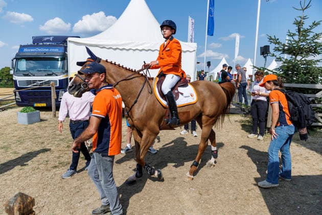 HAGEN a.T.W. - FEI Jumping European Championship, EM, Europameisterschaft Children, Juniors and Young Rider 2026, HAGEN a.T.W. - FEI Jumping European Championship Children, Juniors and Young Rider 2026 MANSUR Pedro (NED), Hotmail des Forets Final Individual Einzelfinale CH-EU-Ch-S - Children Final Individuals over two rounds - FIRST ROUND Hagen a.T.W., Reitanlage Haunhorst 25. July 2026 - *** HAGEN a T W FEI Jumping European Championship for Children, Juniors, and Young Riders 2026, HAGEN a T W FEI Jumping European Championship for Children, Juniors and Young Riders 2026 MANSUR Pedro NED, Hotmail des Forets Individual Final CH EU Ch S Children’s Individual Final over two rounds FIRST ROUND Hagen a T W, Haunhorst Equestrian Center, July 25, 2026
