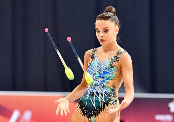 25.07.2026, xhbx, Turnen Rhythmische Sportgymnastik, Deutsche Meisterschaften 2026 v.l.Marie Decker (TV Dahn) Übung mit den Keulen (DFL DFB REGULATIONS PROHIBIT ANY USE OF PHOTOGRAPHS as IMAGE SEQUENCES and or QUASI-VIDEO) Hannover *** July 25, 2026, xhbx, Gymnastics, Rhythmic Gymnastics, 2026 German Championships by Marie Decker TV Dahn, club routine. DFL DFB REGULATIONS PROHIBIT ANY USE OF PHOTOGRAPHS as IMAGE SEQUENCES and or QUASI-VIDEO. Hanover