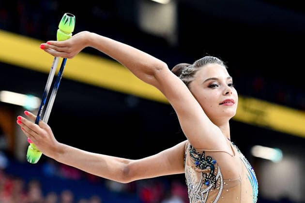 25.07.2026, xhbx, Turnen Rhythmische Sportgymnastik, Deutsche Meisterschaften 2026 v.l.Marie Decker (TV Dahn) Übung mit den Keulen (DFL DFB REGULATIONS PROHIBIT ANY USE OF PHOTOGRAPHS as IMAGE SEQUENCES and or QUASI-VIDEO) Hannover *** July 25, 2026, xhbx, Gymnastics, Rhythmic Gymnastics, 2026 German Championships by Marie Decker TV Dahn, club routine. DFL DFB REGULATIONS PROHIBIT ANY USE OF PHOTOGRAPHS as IMAGE SEQUENCES and or QUASI-VIDEO. Hanover