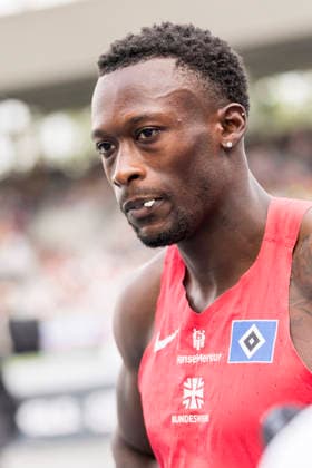Deutsche Leichtathletik-Meisterschaften; Bochum-Wattenscheid, 25.07.2026 Owen Ansah (Hamburger SV), 100m Vorlauf; Deutsche Leichtathletik-Meisterschaften am 25.07.2026 im Lorheide-Stadion, Bochum-Wattenscheid (Nordrhein-Westfalen). *** German Track and Field Championships, Bochum-Wattenscheid, July 25, 2026; Owen Ansah (Hamburger SV), 100m preliminary round at the German Track and Field Championships on July 25, 2026, at Lorheide Stadium, Bochum-Wattenscheid, North Rhine-Westphalia Copyright: xBEAUTIFULxSPORTS AxelxKohringx